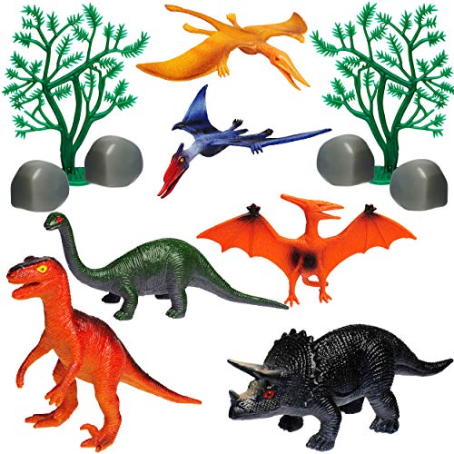 alles-meine.de GmbH 10 TLG. Set - kleine - Dinosaurier - Tyrannosaurus Rex - Spielfiguren - 14 cm groß - Spielzeug Tiere - Kunststoff/Weichgummi Hartgummi - Figuren - Spiel.. von alles-meine.de GmbH