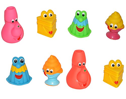 alles-meine.de GmbH 12 Stück - Gummifiguren - als lustiger Kuchen/Küchen Artikel - für Baby ab 0 Monate - Gummi-Figur/Figur - mit Gesicht - Badefiguren/Badetiere - Quietsch.. von alles-meine.de GmbH