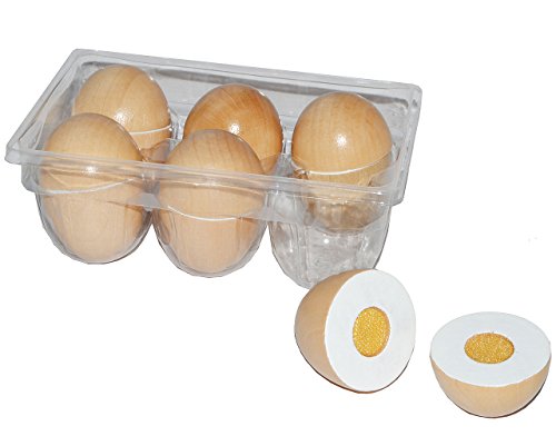 alles-meine.de GmbH 13 TLG. Set Eier aus Holz zum Schneiden - für Kinder Holzobst Eierset - Kaufmannsladen Zubehör Kaufladen Holzfrüchte - Schneideobst Holzobst - Klettverschluß .. von alles-meine.de GmbH