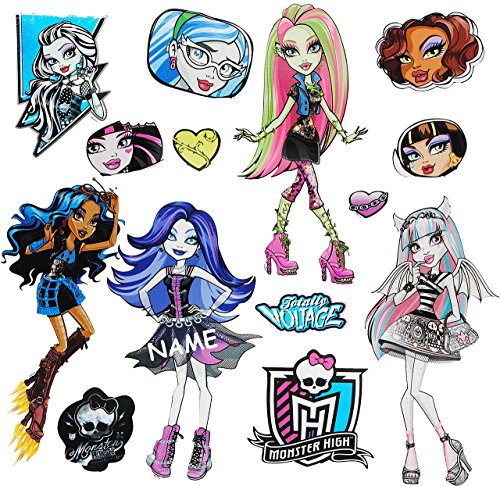 alles-meine.de GmbH 14 TLG. Set Wandtattoo/Sticker - Monster High - incl. Name - Wandsticker - Aufkleber für Kinderzimmer - selbstklebend + wiederverwendbar - Kinder - Fr.. von alles-meine.de GmbH