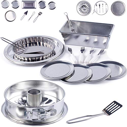 alles-meine.de GmbH 16 TLG. Backset/Kochset - Kinderküche - aus Metall - echte Blech/Backform + Küchenhelfer - Backofen - Torte Kuchen Springform Kuchenform Teller Besteck - .. von alles-meine.de GmbH