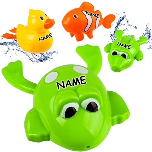 alles-meine.de GmbH 2 Stück Aufziehtiere/Badewannenspielzeug - lustige Tiere - inkl. Name - zum Aufziehen - Schwimmen im Wasser - Schwimmtier/aufziehen - für Badewanne/Ba.. von alles-meine.de GmbH