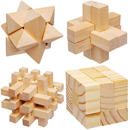 2 Stück Knobelspiele & Logikspiele - Geduldspiele - aus Holz - 3D Holzpuzzle - Knobelwürfel - Gedächtnisspiele/Geschicklichkeitsspiele - Denkspiele - Würf.. von alles-meine.de GmbH