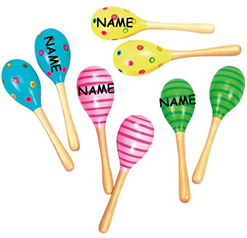 alles-meine.de GmbH 2 Stück: Maracas/Holz-Rasseln - aus Holz - incl. Name - Perkussion - für Kinder & Erwachsene - Musikintrument/Instrument - Musikinstrumente - Rassel/HOL.. von alles-meine.de GmbH