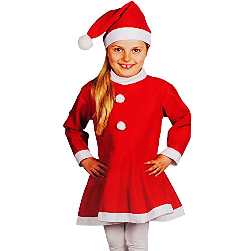 alles-meine.de GmbH 2 TLG. Kostüm Weihnachtsfrau/Weihnachtsmann - Mädchen - 6 bis 9 Jahre - Gr. 122-146 - Weihnachtskleid - Wichtelkleid Weihnachtswichtel Karneval/Weihnach.. von alles-meine.de GmbH