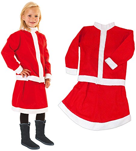 alles-meine.de GmbH 2 TLG. Kostüm Weihnachtsfrau - 6 bis 8 Jahre - Gr. 122-140 - Karneval/Weihnachten/Nikolauskostüm/Weihnachtselfe/Nikolaus - Rock + Jacke - für Kinder.. von alles-meine.de GmbH