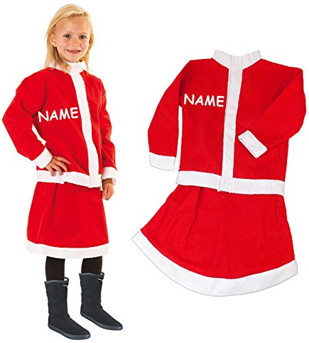 alles-meine.de GmbH 2 TLG. Kostüm Weihnachtsfrau - 6 bis 8 Jahre - Gr. 122-140 - incl. Name - Karneval/Weihnachten/Nikolauskostüm/Weihnachtselfe/Nikolaus - Rock + Jacke.. von alles-meine.de GmbH