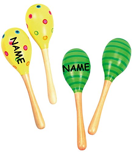 alles-meine.de GmbH 2 TLG. Set Maracas/Rumba-Rasseln - incl. Name - aus Holz - für Kinder & Erwachsene - Perkussion - Rasseln/Holzrasseln - Musikintrument/Instrument - Mu.. von alles-meine.de GmbH