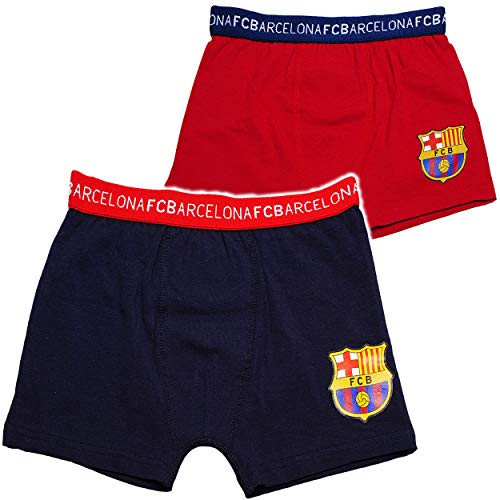 alles-meine.de GmbH 2 TLG. Set - Slips/Boxershorts - Fußball - FC Barcelona - FCB - Größe 10 bis 12 Jahre - Gr. 140 bis 152-100% Baumwolle - für Jungen Kinder - Boxershort S.. von alles-meine.de GmbH