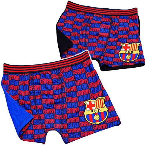 alles-meine.de GmbH 2 TLG. Set - Slips/Boxershorts - Fußball - FC Barcelona - FCB - Größe 10 bis 12 Jahre - Gr. 140 bis 152-100% Baumwolle - für Jungen Kinder - Boxershort S.. von alles-meine.de GmbH