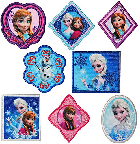 alles-meine.de GmbH 2 TLG. Set: Bügelbilder - Aufnäher - Frozen - die Eiskönigin - Prinzessin ELSA & Anna - 7,5 cm * 7,8 cm - gestickter Flicken - Applikation - völlig unverf.. von alles-meine.de GmbH