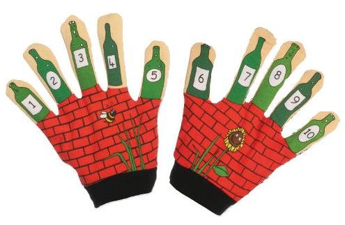 alles-meine.de GmbH 2 TLG. Set: Handschuhe - mit Flaschen/zum Zahlen Lernen - Fingerpuppe Handspielpuppe - Handschuhe - Handschuhe/Rechnen zählen üben - 5 Finger - Lernspiel .. von alles-meine.de GmbH