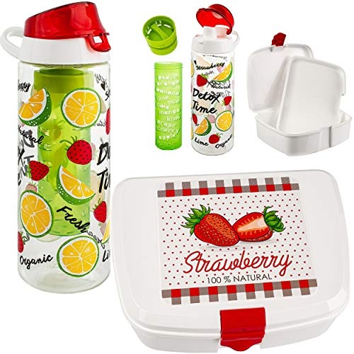 alles-meine.de GmbH 2 TLG. Set: Lunchbox/Brotdose + Trinkflasche - Erdbeere - Frucht - BPA frei - mit extra Einsatz/Fächern - herausnehmbaren Fach - Brotbüchse Küche Essen - .. alles-meine.de GmbH 2 TLG. Set: Lunchbox/Brotdose + Trinkflasche - Erdbeere - Frucht - BPA frei - mit extra Einsatz/Fächern - herausnehmbaren Fach - Brotbüchse Küche Essen - .. von alles-meine.de GmbH