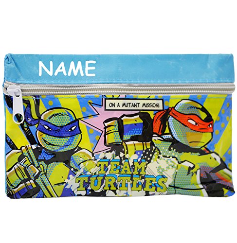 alles-meine.de GmbH 2 in 1 Federmappe/Kosmetiktasche - Ninja Turtles - incl. Name - Stiftemappe & Schlamper Etui/Stifterolle - eckig & dünn - Federtasche Schlamperrolle.. von alles-meine.de GmbH