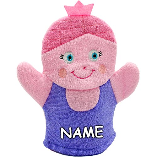 alles-meine.de GmbH 2 in 1: Waschhandschuh/Handpuppe - Prinzessin/Königin - inkl. Name - Frottee - 100% Baumwolle - für Kinder & Erwachsene - Handspielpuppe/Waschhands.. von alles-meine.de GmbH