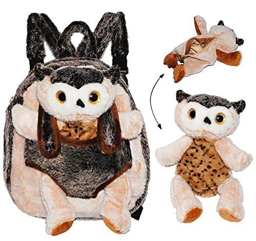 alles-meine.de GmbH 2 TLG. Set: Plüsch Rucksack + Kuscheltier - Eule - Kinderrucksack - Plüschtier mit Geheimfach - Kuscheltier - Eulen - für Kinder Kindergartenrucksack Kinderta.. von alles-meine.de GmbH