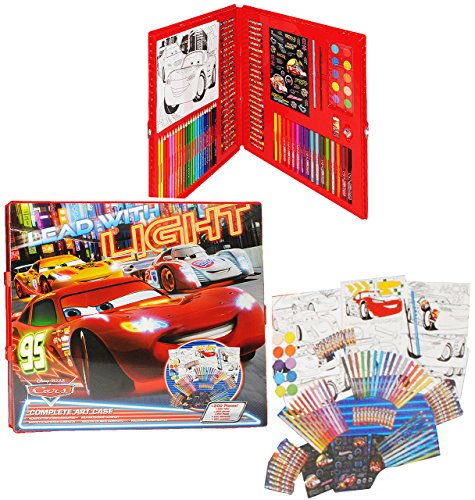 alles-meine.de GmbH 200 TLG. Set: XXL Stifte-Koffer - Cars - Lightning McQueen - Malkoffer mit Stiften + Öl Pastellkreide + Sticker + Wachsmal Farben - Kinder Bastelset Malen.. von alles-meine.de GmbH