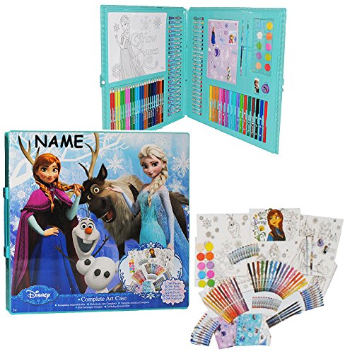 alles-meine.de GmbH 200 TLG. Set: XXL Stifte-Koffer - die Eiskönigin - Frozen incl. Namen - Malkoffer mit Stiften + Öl Pastellkreide + Sticker + Wachsmal Farben - Kinder Bast.. von alles-meine.de GmbH