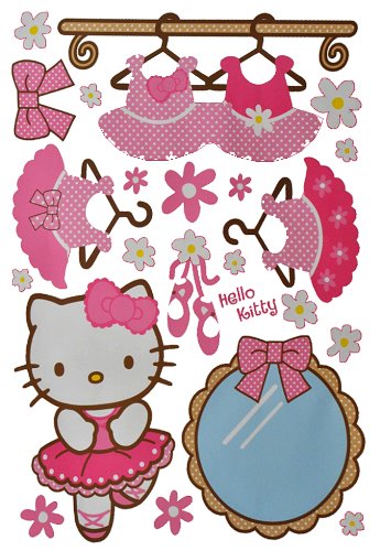 alles-meine.de GmbH 23 TLG. Set Wandtattoo XL/Fensterbild/Sticker groß - Hello Kitty Katze - Wandsticker selbstklebend Blumen Schleife rosa von alles-meine.de GmbH