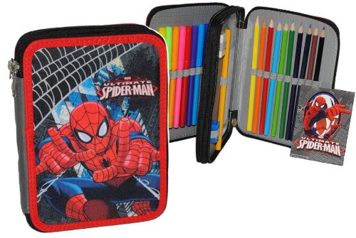 alles-meine.de GmbH 27 TLG. gefüllte Federmappe Spiderman - Kinder Schiefermappe Kindergarten Spider Spinne Spiderman von alles-meine.de GmbH