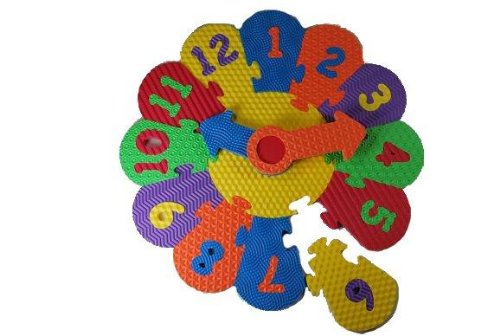 alles-meine.de GmbH 28 TLG. Set - Puzzle Teppich - Uhr - aus Moosgummi - 47 cm Durchmesser - Puzzleteppich Spielteppich Puzzlematte Uhrzeit Uhr Lernen - Kinderuhr Mossgummiuhr von alles-meine.de GmbH