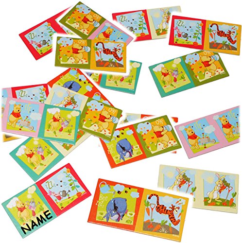 alles-meine.de GmbH 29 TLG. Set - Legespiel Domino Spiel - Winnie The Pooh & Freunde - incl. Name - Lernspiel/Gedächtnisspiel für Kinder - Legespiel Anlegen - Puuh Bär/Ti.. von alles-meine.de GmbH