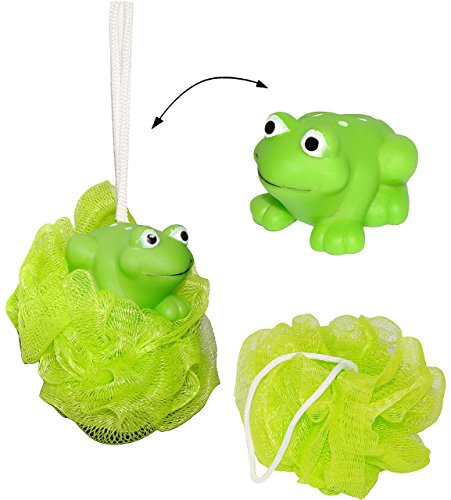 alles-meine.de GmbH 3 Stück 3-D Badeschwämme mit Tier - grüner Frosch - toller Schaum Effekt ! __ Badespielzeug - Baby/Kinder & Erwachsene - Badeknäul/Duschknaul - Bade.. von alles-meine.de GmbH