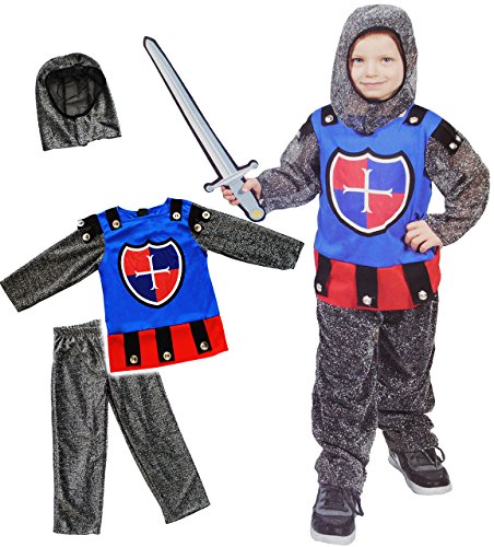 alles-meine.de GmbH 3 TLG. Kostüm - Ritter - 3 bis 5 Jahre - Gr. 104-116 - Karneval - Fasching + Halloween/Hose + Shirt/Pullover + Mütze - Kinderkostüm - Mädchen Jungen.. von alles-meine.de GmbH