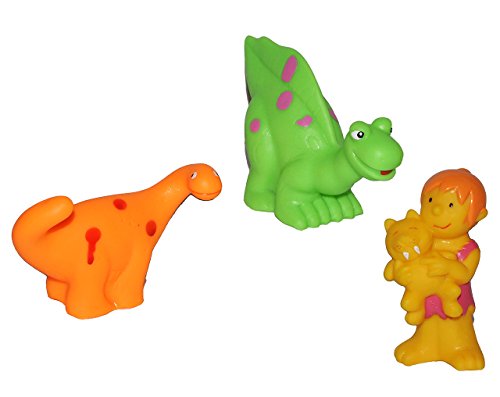 alles-meine.de GmbH 3 TLG. Set Quietscher als Dino/Dinosaurier - für Baby ab 0 Monate - Quietschtier/Figur Quietschfigur Badefiguren/Badetiere - Quietsch/Badewanne - Bade.. von alles-meine.de GmbH