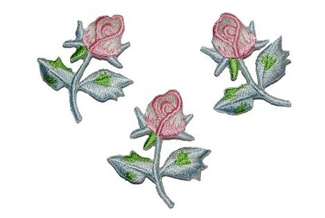 alles-meine.de GmbH 3 er Set Rose 2,9 cm * 3,8 cm Bügelbild Aufnäher Applikation Patch Blume Blüte von alles-meine.de GmbH