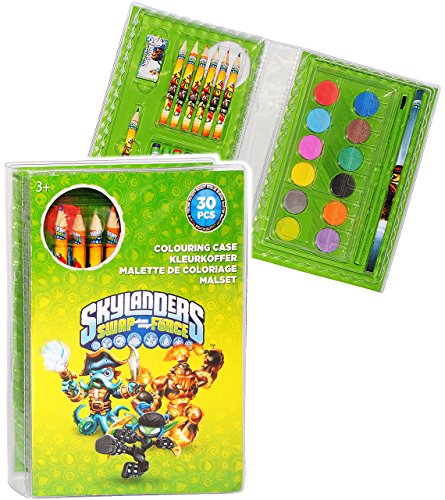 alles-meine.de GmbH 30 TLG. Set__ Stifte-Koffer/Malset - Skylanders - Swap Force - Malkoffer mit Stiften + Buntstifte + Wasser Farben + Wachsmal Farben + Pinsel - Kinder B.. von alles-meine.de GmbH