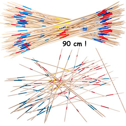 alles-meine.de GmbH 31 TLG. Set XXL großes - Mikado - Holz - 90 cm lang - inkl. Name - Outdoor - für Innen & Außen - Stäbe & Stöcke - Wetterfest - Geschicklichkeitsspiel - Mika.. von alles-meine.de GmbH