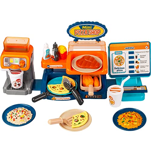 alles-meine.de GmbH 39 TLG. XL Set - elektronischer Pizza & Pasta Shop + Spielzeugkasse Sound & Wasser Funktion + Zubehör - Shop für Kaufmannsladen/Kaufladen - Küche Kinder.. von alles-meine.de GmbH