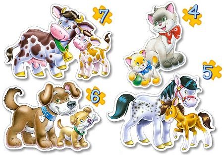 alles-meine.de GmbH 4 in 1 Puzzle - 4 5 6 7 - Teile Tiere Tier Tierkinder mit Baby - KINDERPUZZLE Set - Kleinkinder - Kinderpuzzles - Maxi Maxipuzzle/erstes Puzzle von alles-meine.de GmbH