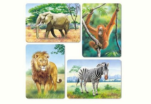 alles-meine.de GmbH 4 in 1 Puzzle 8 12 15 20 Teile KINDERPUZZLE Tiere Elefant AFFE LÖWE Zebra Zoo von alles-meine.de GmbH