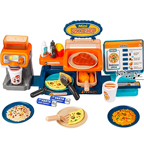 alles-meine.de GmbH 41 TLG. XL Set - elektronischer Pizza & Pasta Shop + Spielzeugkasse Sound & Wasser Funktion + Zubehör - Shop für Kaufmannsladen/Kaufladen - Küche Kinder.. von alles-meine.de GmbH