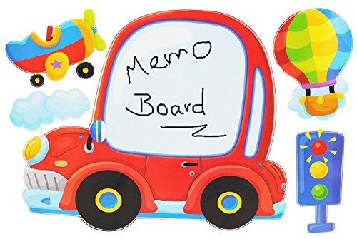 alles-meine.de GmbH 5 TLG. Set XL Wandtattoo und Whiteboard - TAFEL Auto für Kinder Wandsticker als Tafelfolie selbstklebend - Auto Fahrzeug - Maltafel Aufkleber Wandaufkleber fü.. von alles-meine.de GmbH