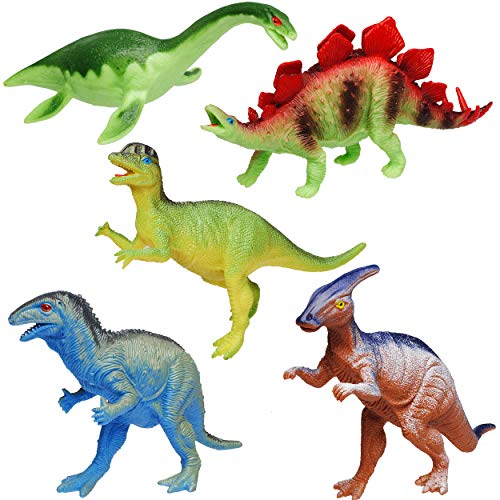 alles-meine.de GmbH 5 TLG. Set - große - Spielfiguren - Dinosaurier - Tyrannosaurus Rex - 13 cm groß - Spielzeug Tiere - Kunststoff/Weichgummi Hartgummi - Figuren - Spielze.. von alles-meine.de GmbH