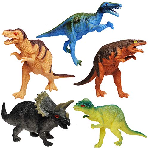 alles-meine.de GmbH 5 TLG. Set - große - Spielfiguren - Dinosaurier - Tyrannosaurus Rex - 14 cm groß - Kunststoff - Spielzeug Tiere/Weichgummi Hartgummi - Figuren - Spielze.. von alles-meine.de GmbH