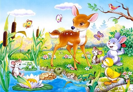 alles-meine.de GmbH 60 Teile - Puzzle Kinderpuzzle/für Kinder - Tiere des WALDES - MÄRCHEN Castorland Puzzel - Rehe von alles-meine.de GmbH