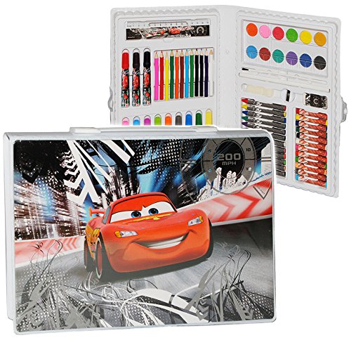 alles-meine.de GmbH 68 TLG. Set__ Stifte-Koffer - Cars Lightning McQueen - Malkoffer mit Stiften + Öl Pastellkreide + Ausmalbilder + Wasser Farben + Wachsmal Farben - Kinder.. von alles-meine.de GmbH