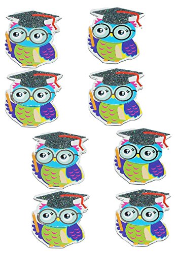 alles-meine.de GmbH 8 TLG. Set 3-D Sticker/Aufkleber - Eule mit Doktorhut Graduation Cap - Eulen Schulabschluß - Deko Schuleinführung/Kinder Schulbeginn Vögel Universität.. von alles-meine.de GmbH