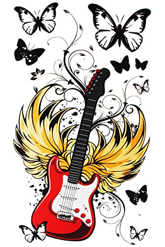 alles-meine.de GmbH 9 TLG. Set: Wandtattoo/Sticker/Fensterbilder - Gitarre Musik Rockabilly - Wandsticker Aufkleber für Kinderzimmer - Musiker Rockgitarre E-Gitarre Sänger - .. von alles-meine.de GmbH