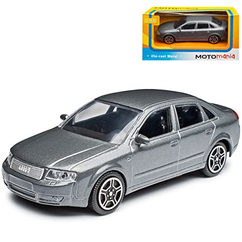 alles-meine.de GmbH A*U*D*I A4 B6 Typ 8E Limousine Grau 2000-2004 1/43 Modellcarsonline Modell Auto mit individiuellem Wunschkennzeichen von alles-meine.de GmbH