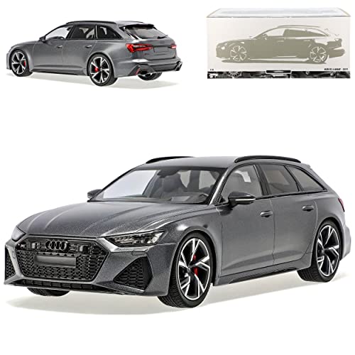 alles-meine.de GmbH A*U*D*I A6 RS6 C8 Avant Kombi Matt Grau Modell Ab 2018 1/18 Minichamps Modell Auto mit individiuellem Wunschkennzeichen von alles-meine.de GmbH