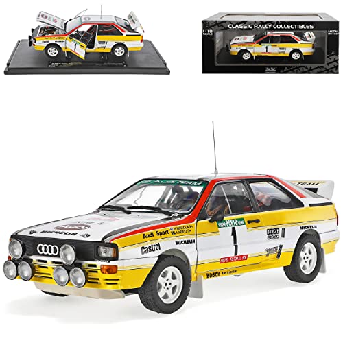 alles-meine.de GmbH A*u*d*i Quattro A2 Nr 1 Mikkola Hertz 2. Gewinner Rallye Portugal 1984 1/18 Sun Star Modell Auto mit individiuellem Wunschkennzeichen von alles-meine.de GmbH