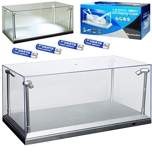 alles-meine.de GmbH Acryl Vitrine mit LED Beleuchtung inklusive Batterien für Modellauto 1/43 1/64 1/72 1/87 1/32 1/24 1/18 Modellcarsonline Modell Auto Modell Auto von alles-meine.de GmbH