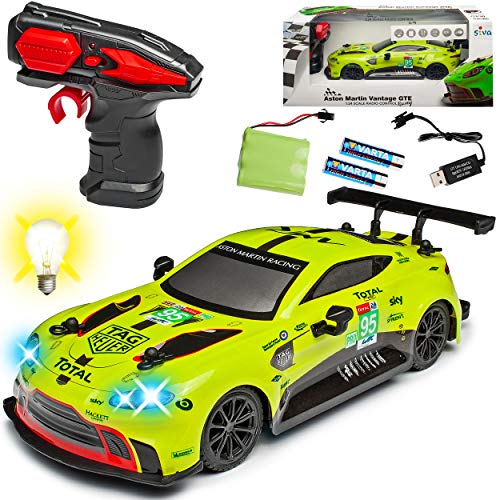 alles-meine.de GmbH Aston Martin Vantage GTE 24H Le Mans 2,4 GHz RC Funkauto mit Beleuchtung und Akkupack 1/24 Siva Modell Auto mit individiuellem Wunschkennzeichen von alles-meine.de GmbH