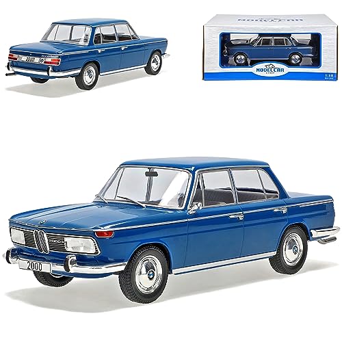 alles-meine.de GmbH B*M*W 2000 Typ 121 Neue Klasse Tilux Blau Limousine 1962-1972 1/18 Model Car Group Modell Auto mit individiuellem Wunschkennzeichen von alles-meine.de GmbH