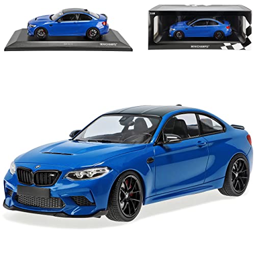 alles-meine.de GmbH B-M-W 2er F22 M2 CS Coupe Blau mit Schwarzen Felgen Modell Ab 2013 Version 2019-2021 1/18 Minichamps Modell Auto mit individiuellem Wunschkennzeichen von alles-meine.de GmbH